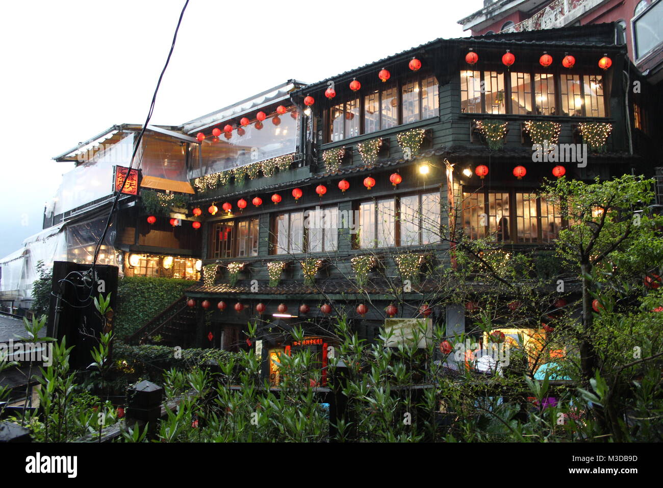 Teahouse in Jiufen, Taiwan on a rainy afternoon. Inspiration for Teahouse in Jiufen, Taiwan on a rainy afternoon. Inspiration for