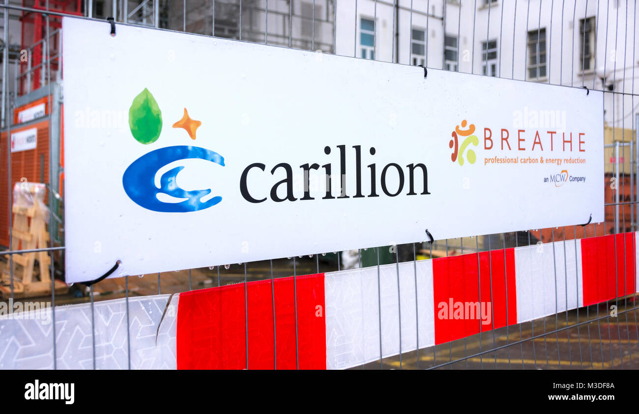 Carillion Plc signage on a building site in the UK Stock Photo