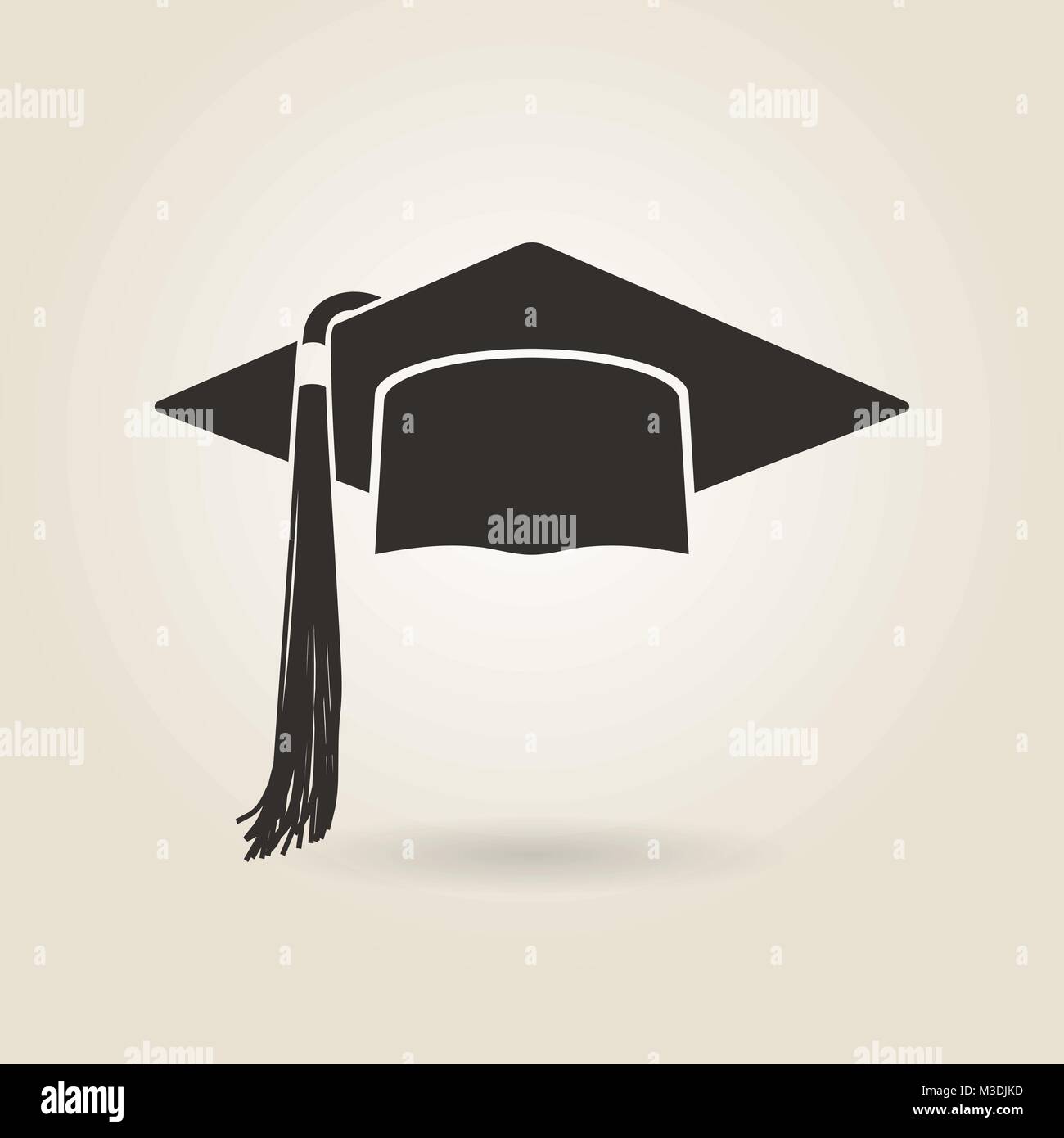 graduate cap icon on a light background Stock Vector