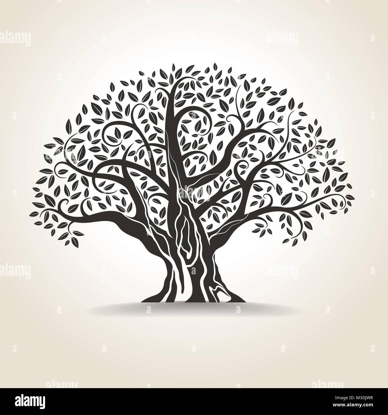 old tree on a light background Stock Vector