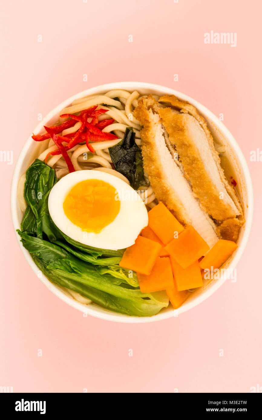 Japanese Style Panko Breadcrumbs Chicken And Noodle Broth or Soup With