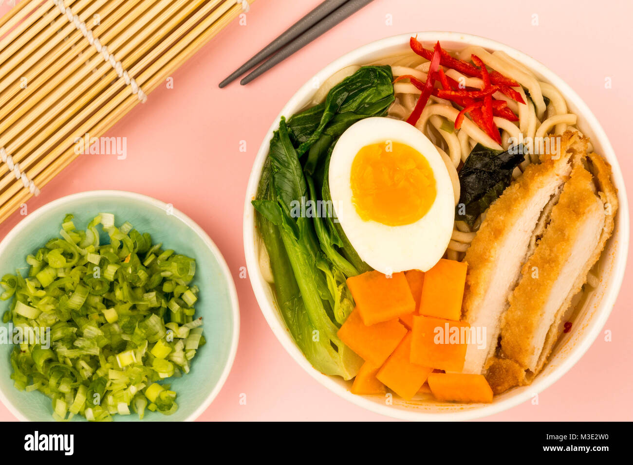Japanese Style Panko Breadcrumbs Chicken And Noodle Broth or Soup With