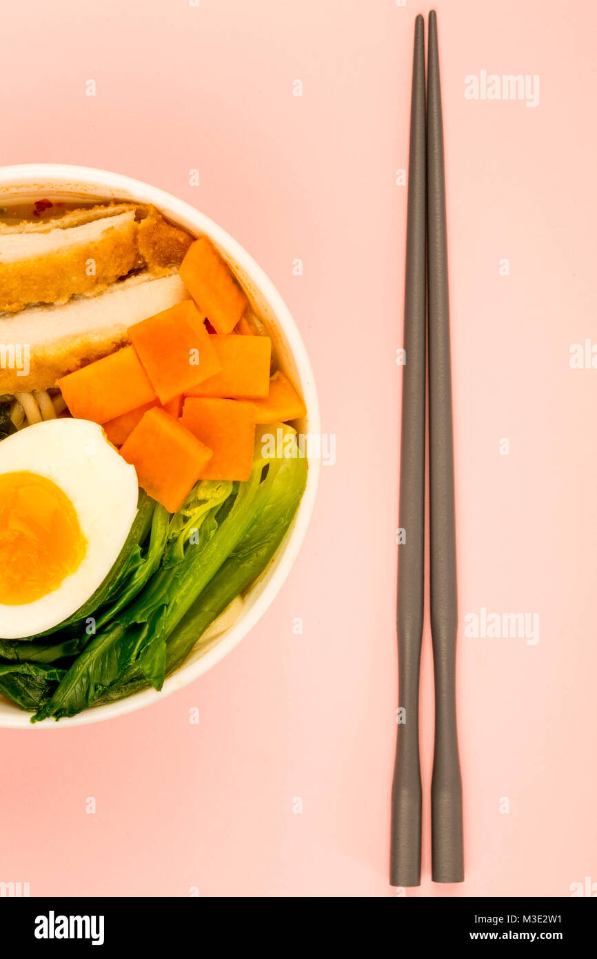 Japanese Style Panko Breadcrumbs Chicken And Noodle Broth or Soup With