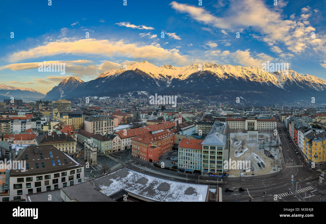 INNSBRUCK AUSTRIA JANUARY 27 EDITORS NOTE This Panorama Image Has   Innsbruck Austria January 27 Editors Note This Panorama Image Has M3E4J8 