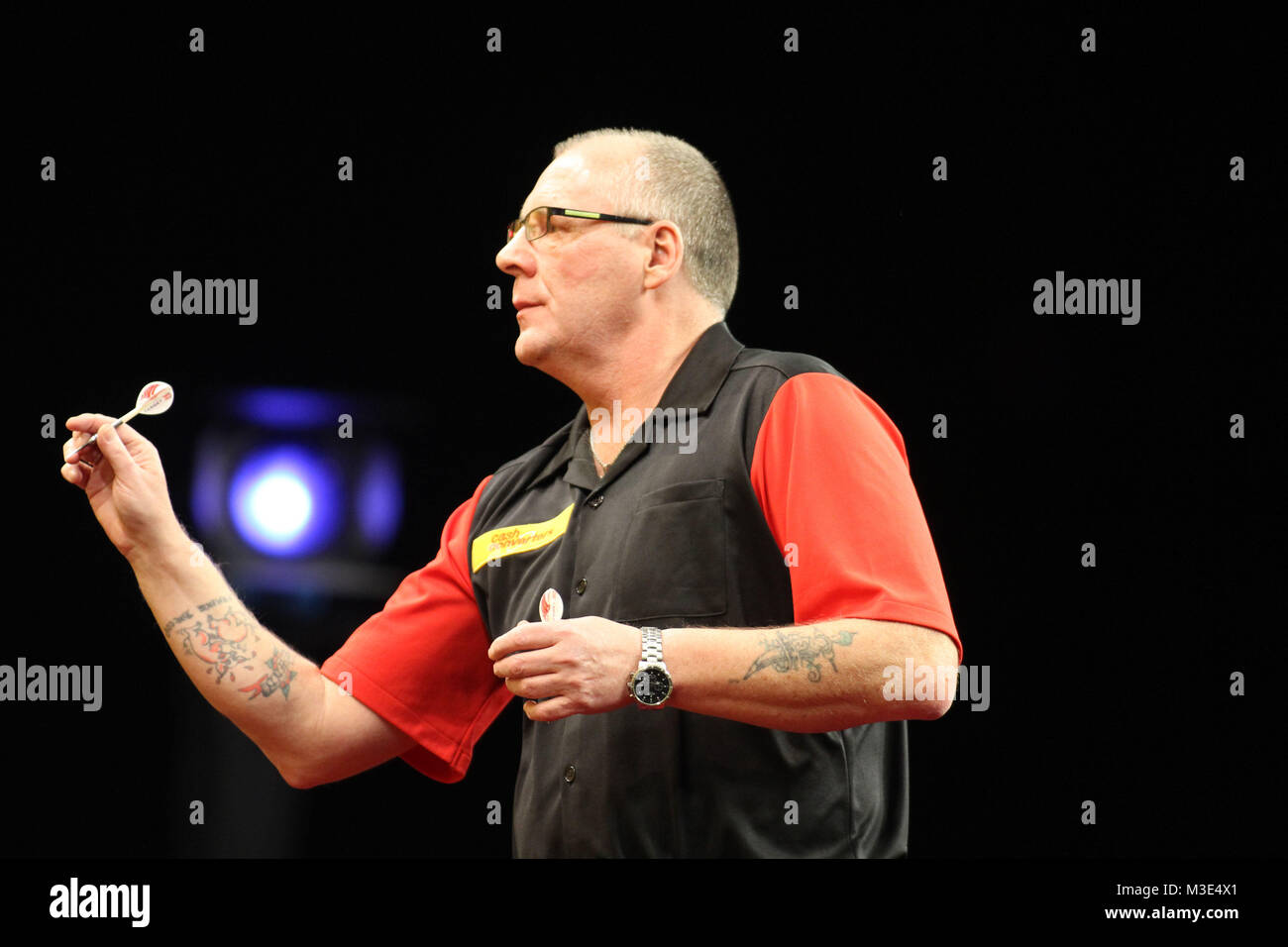 Jann Hoffmann (Daenemark), PDC World Cup of Darts 2012, Sporthalle Hamburg,  03.02.2012 Stock Photo - Alamy