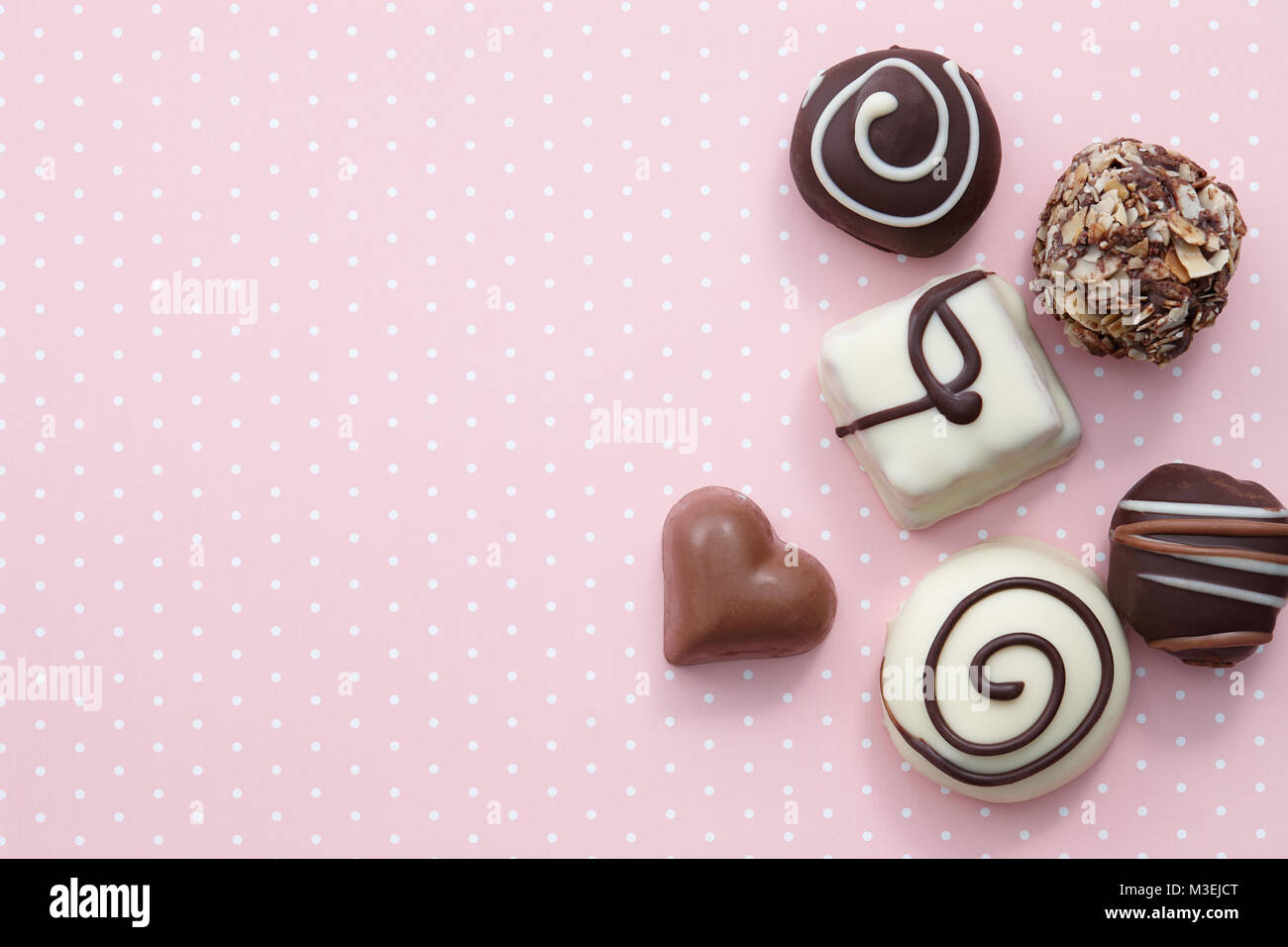Handmade chocolate candy sweets Stock Photo