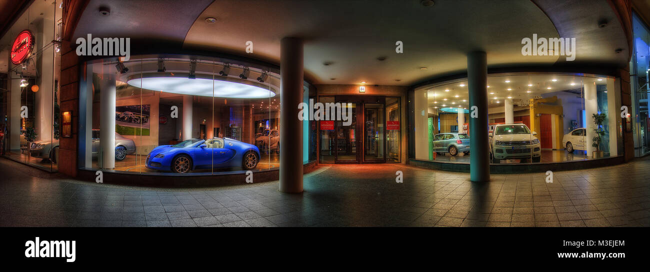 Sports Car Dealer at Night taken in 2015 Stock Photo Alamy