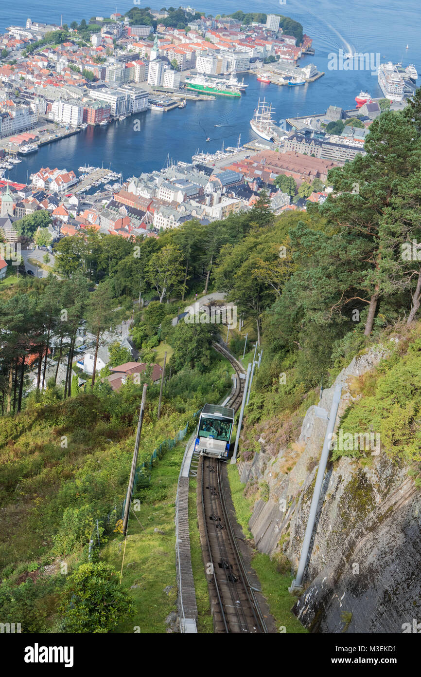 Floyen, Vermicular Railway, Bergen Stock Photo