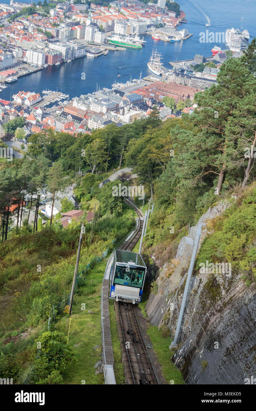 Floyen, Vermicular Railway, Bergen Stock Photo
