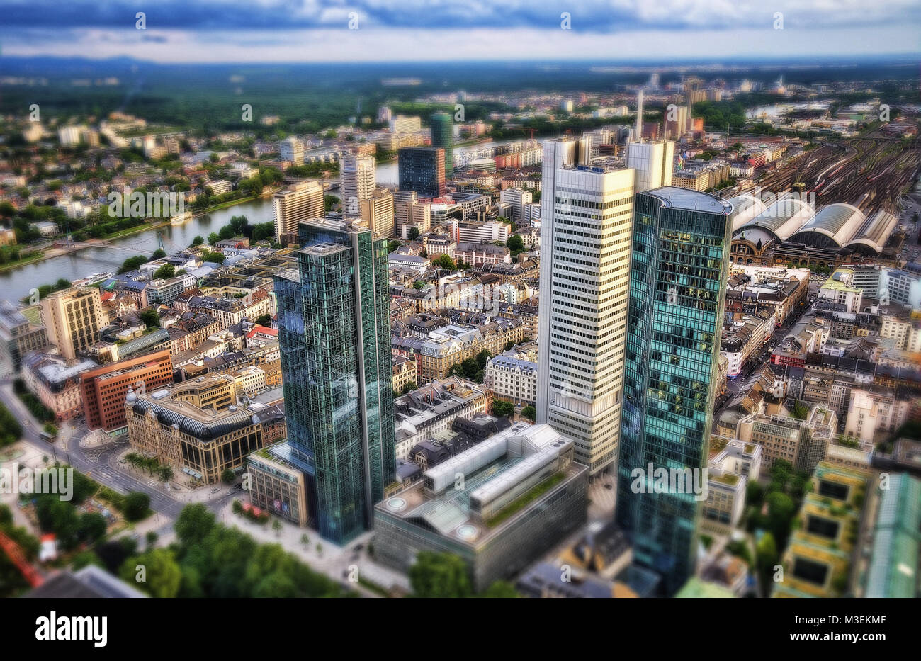 Frankfurt Aerial Tilt Shift . taken in 2015 Stock Photo - Alamy