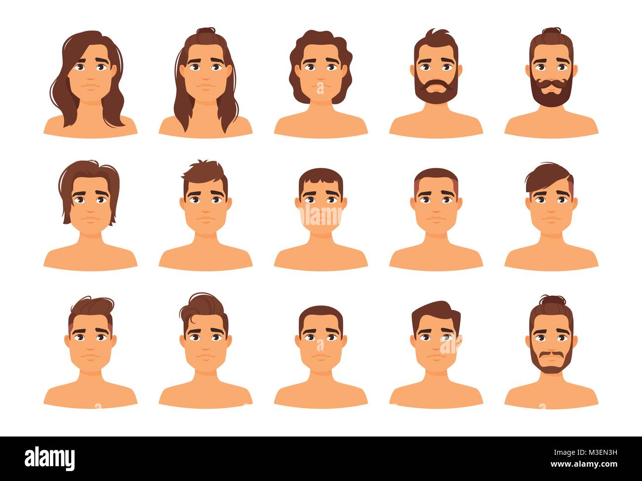 different man hairstyles Stock Vector