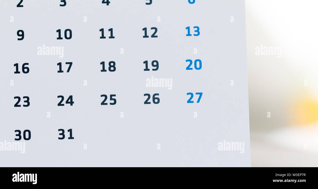 blank desktop calendar Stock Photo