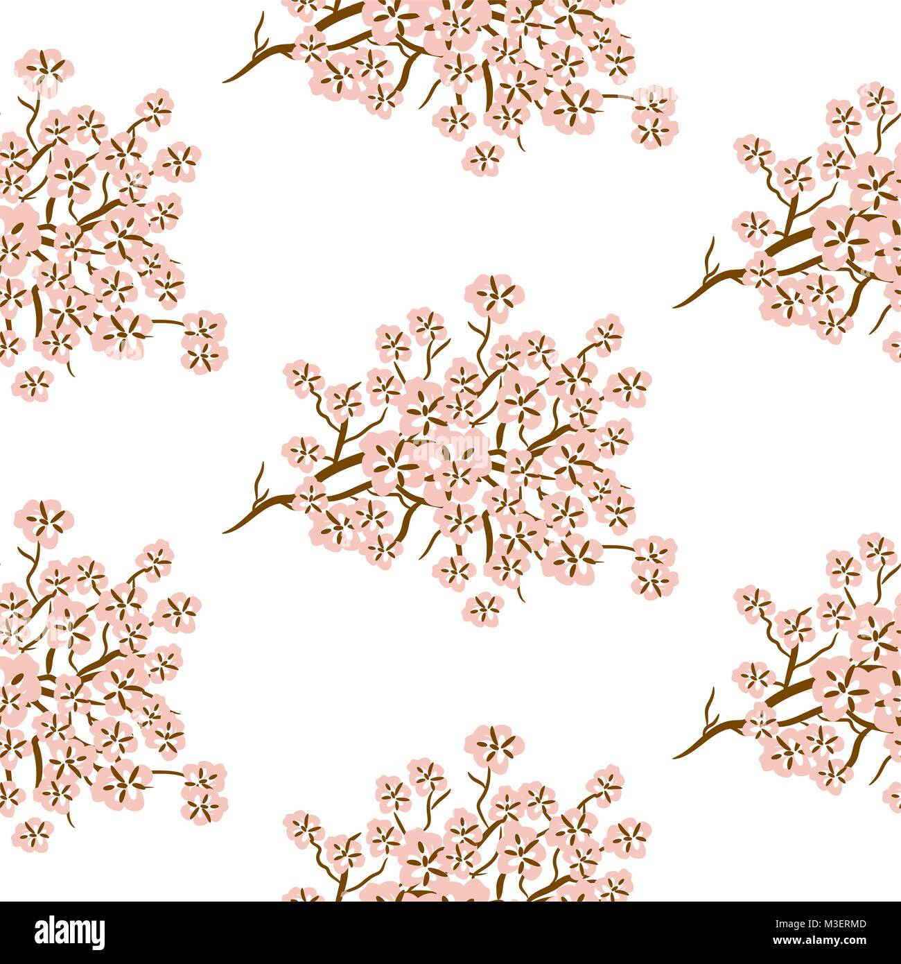 Beautiful cherry blossom white background Stock Vector Images - Alamy