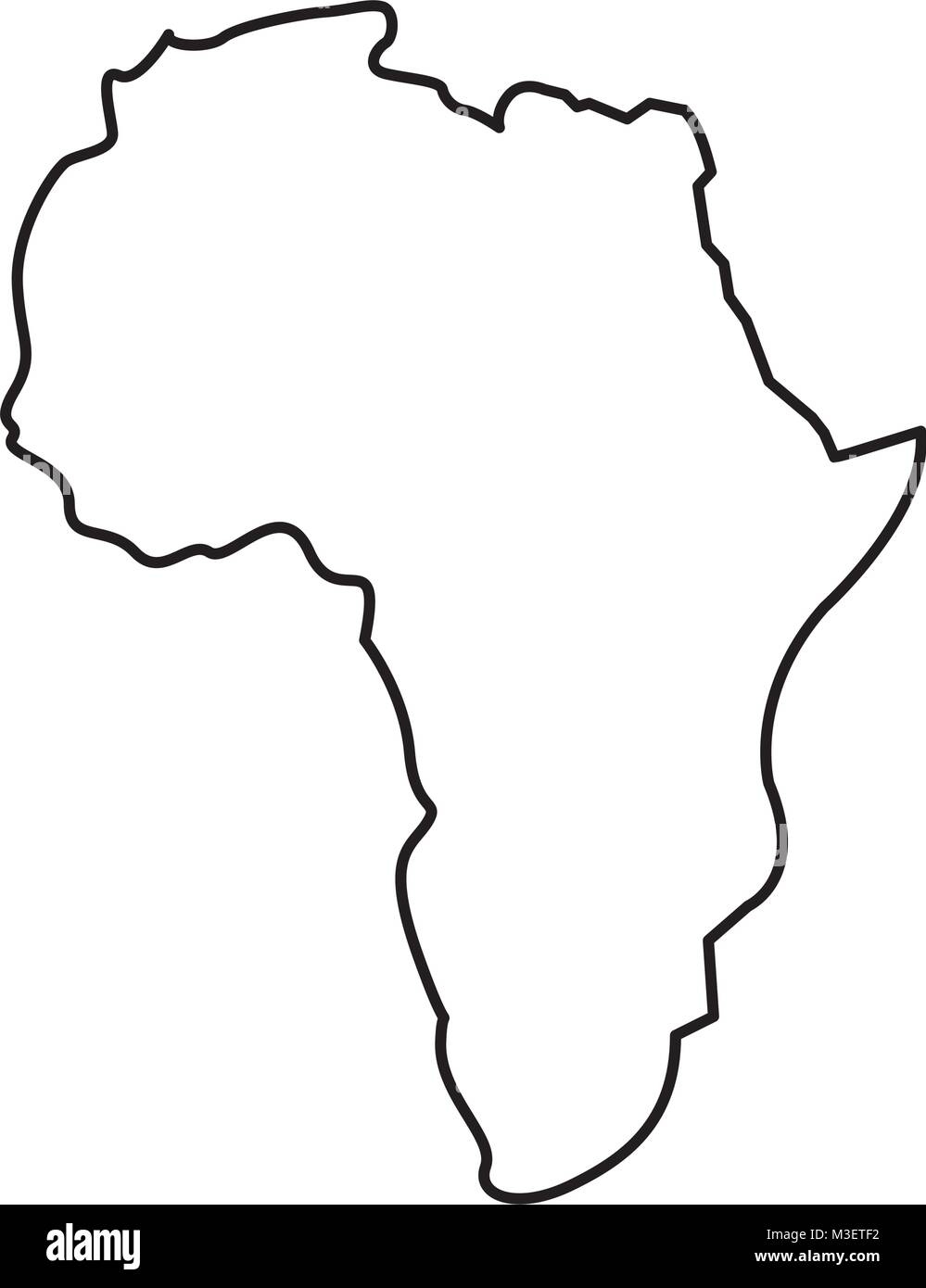 map of africa continent silhouette on a white background Stock Vector