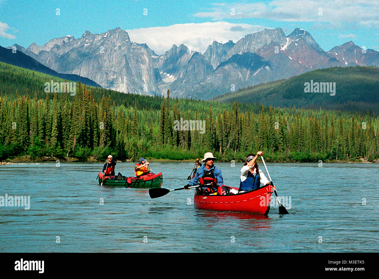 Canoeing on the Nahanni River in Canada Stock Photo Alamy