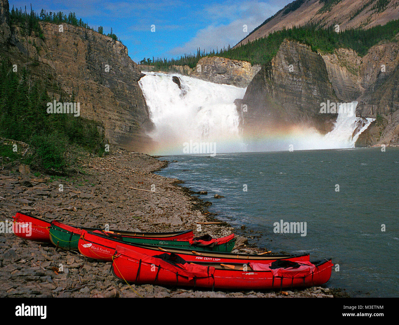 Virginia Falls on the Nahanni RIver in Canada Stock Photo