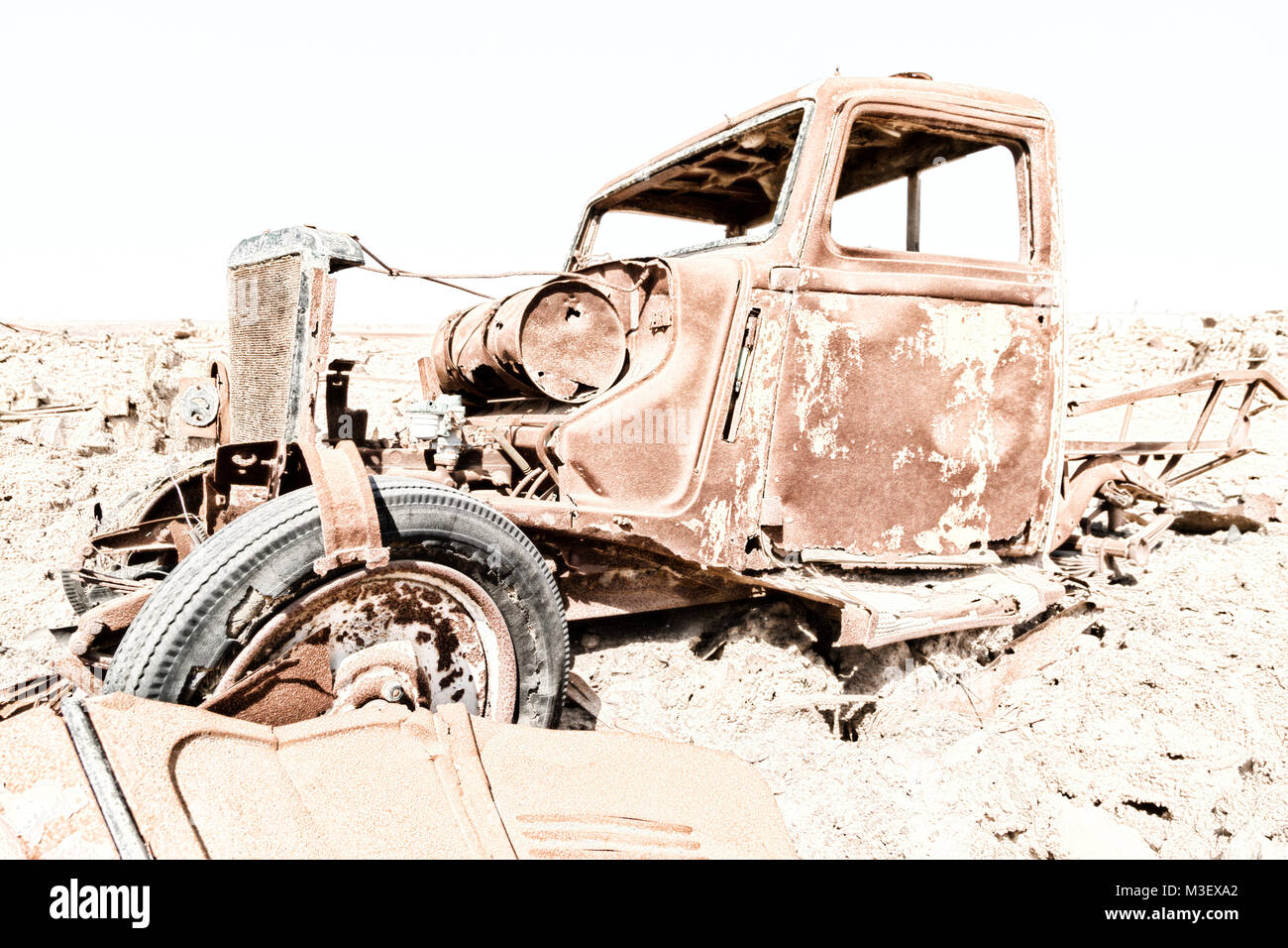 African Rusted Car in danakil ethiopia africa in the old italian village rusty antique car ...