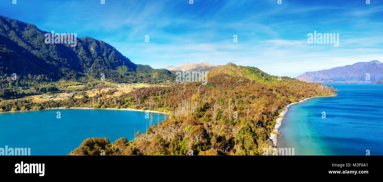 Lake Wakatipu Queenstown New Zealand taken in 2015 Stock Photo