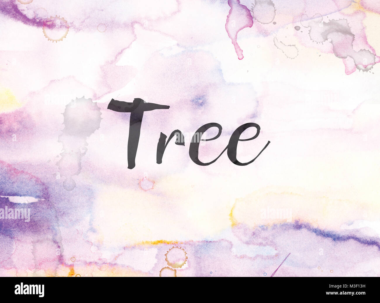 The word Tree concept and theme written in black ink on a colorful ...
