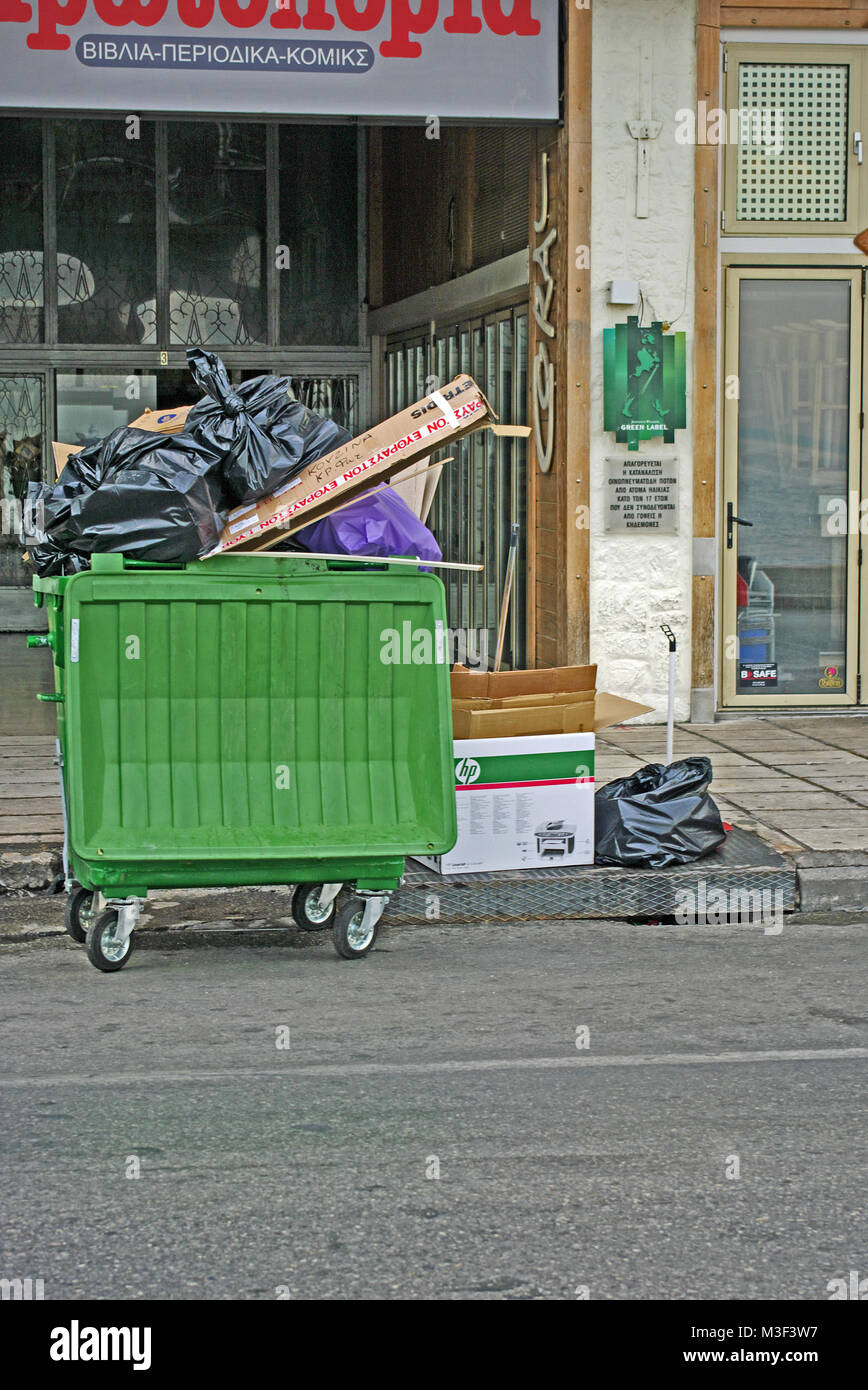 Rubish Bin, Thessaloniki, Greece Stock Photo Alamy