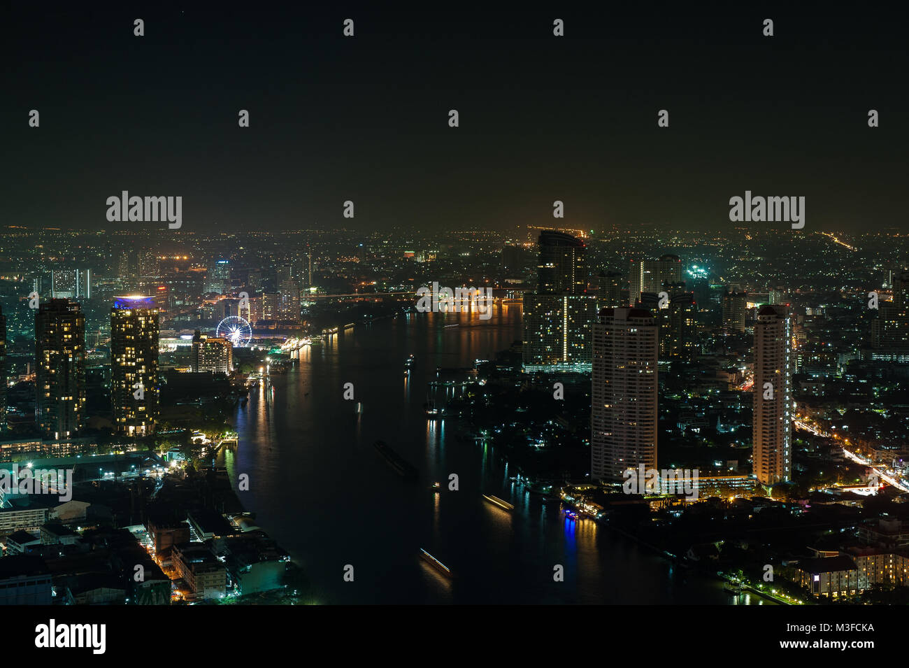 Bangkok Thailand cityscape at night Stock Photo - Alamy
