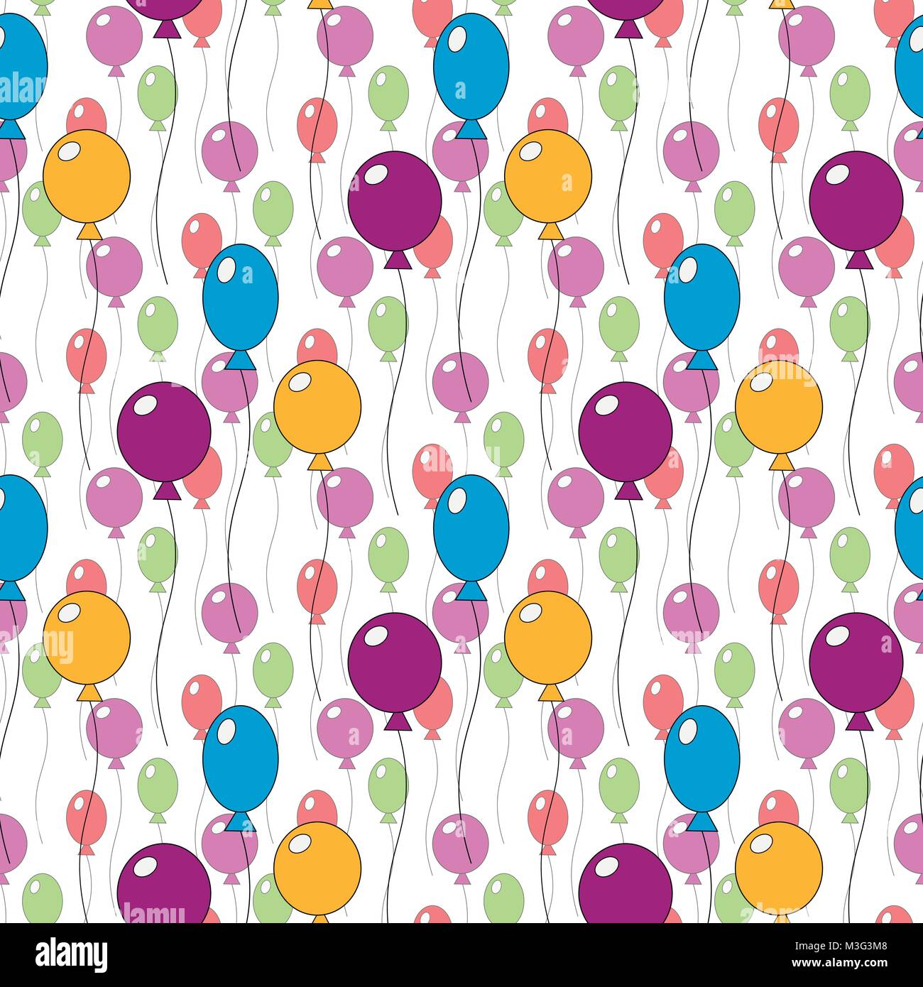 Colorful Balloon Pattern Seamless pattern of different colorfull cute balloons. Design for Happy ...