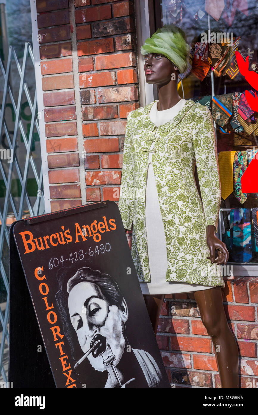 Burcus Angels clothing store, East Village, Vancouver, British Columbia, Canada. Stock Photo