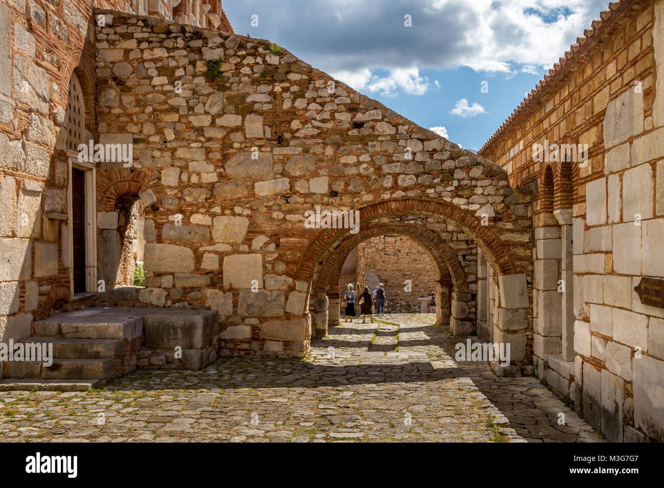 At the byzantine monastery of Hosios Loukas, in Boeotia region, central Greece. Stock Photo