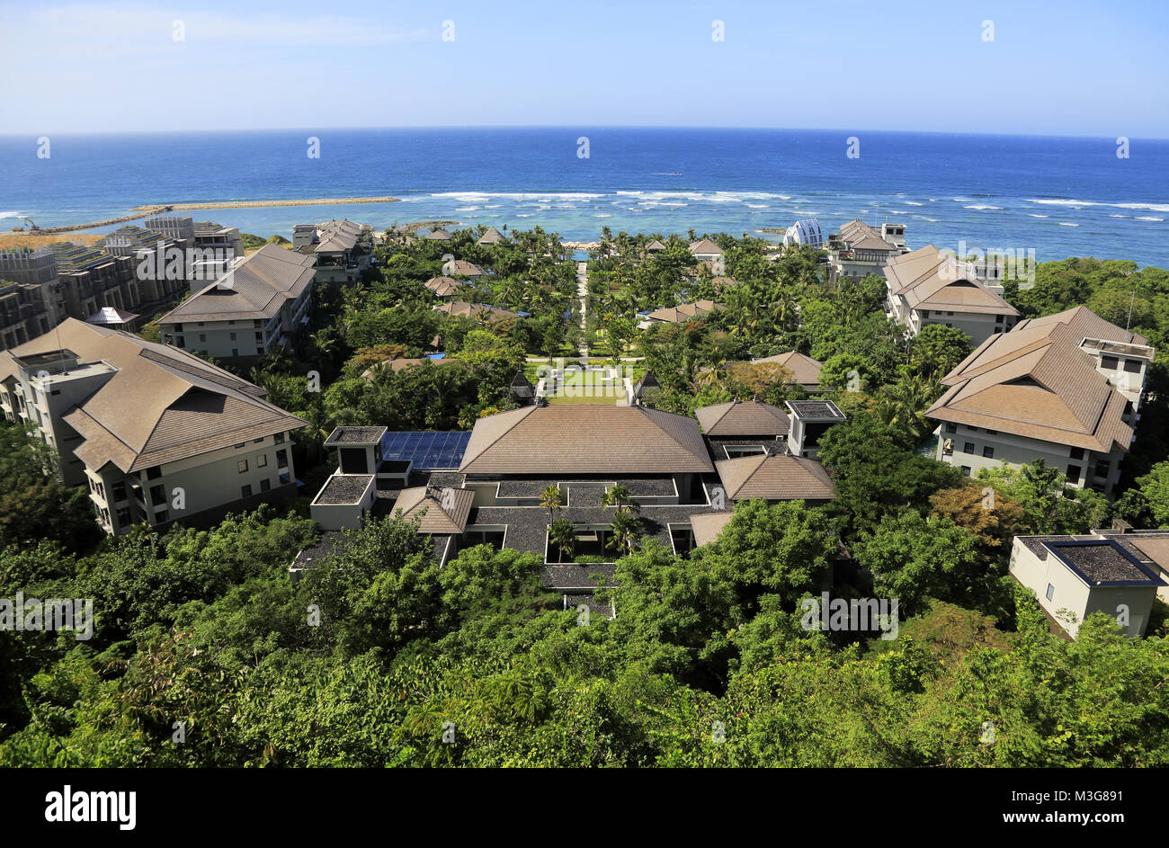 The view of Ritz-Carlton Bali Hotel Resort with ocean in the  background.Nusa Dua. Bali. Indonesia Stock Photo - Alamy
