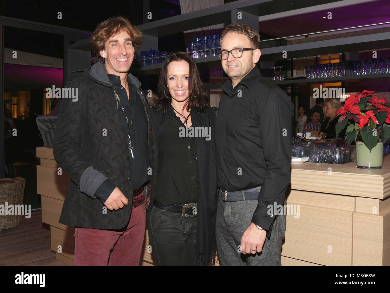 Jan Buettner , Anja Nuske und Jens Nuske ( East Hotel)   Winter Public Chill  im  Schloss Weissenhaus am 13.12.2014 Stock Photo