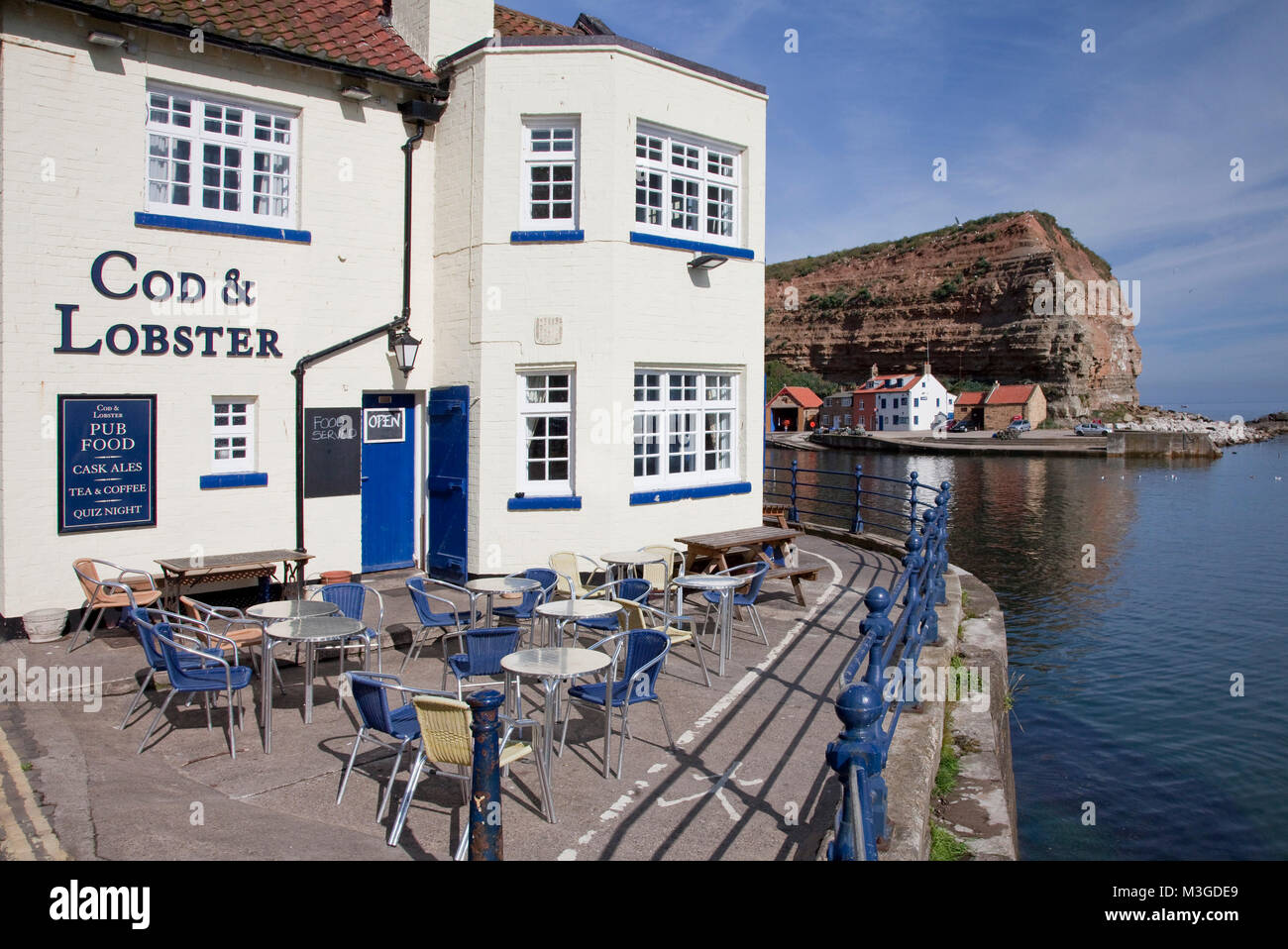 Cod and Lobster pub Staithes Yorkshire coast North York Moors national park, North Yorkshire, England,UK Stock Photo