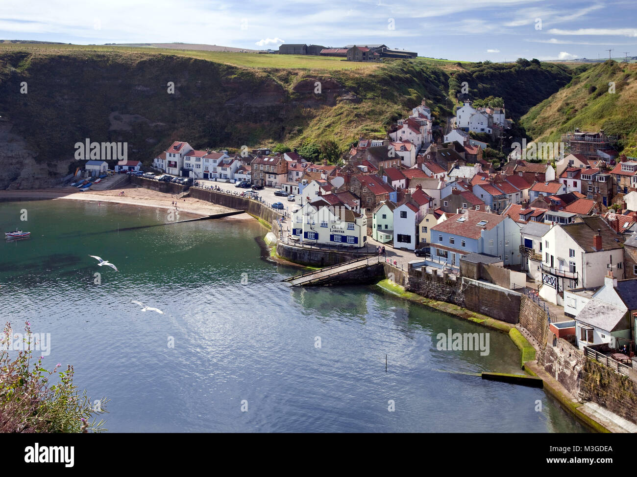 Staithes from Cowbar Nab North York Moors national park North Yorkshire, England,UK Stock Photo