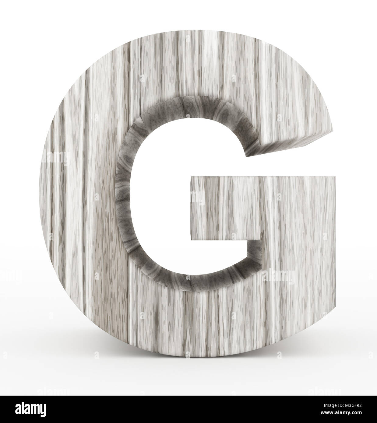 letter G 3d wooden isolated on white - 3d rendering Stock Photo - Alamy