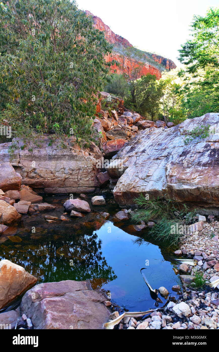 Magnificent Emma Gorge,El Questro Wilderness Park,Gibb River Road near Kununurra in Western Australia Stock Photo