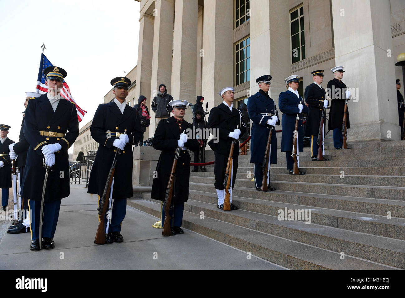 Members with the Joint Armed Forces Honor Guard participate in an Armed ...