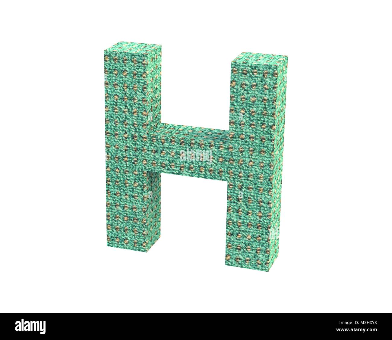 3D rendering Font carpet color capital H Stock Photo