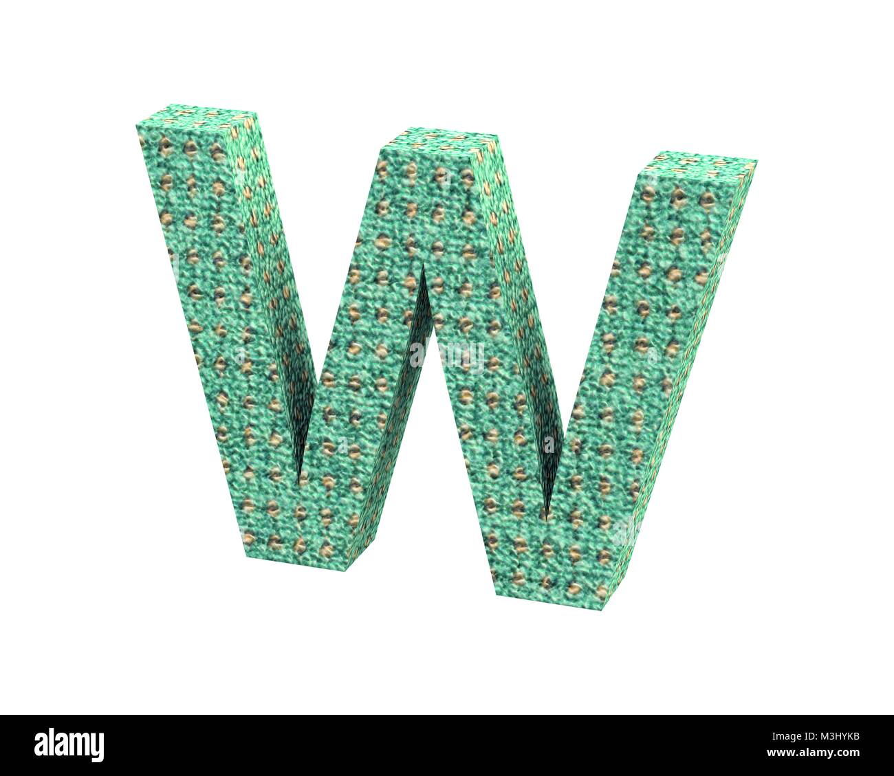 3D rendering Font carpet color capital W Stock Photo - Alamy