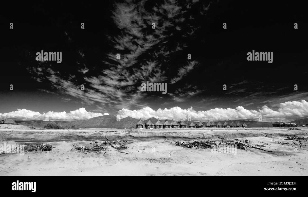 Cirrus clouds above Cerritos Beach Baja California Mexico BCS Stock