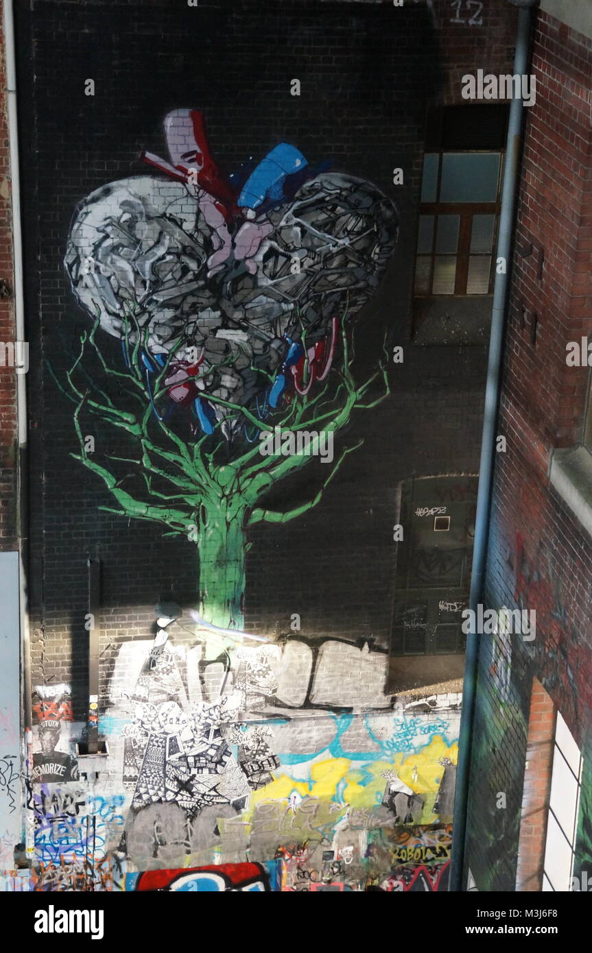 Melbourne Street Art Graffiti Tree Stock Photo Alamy