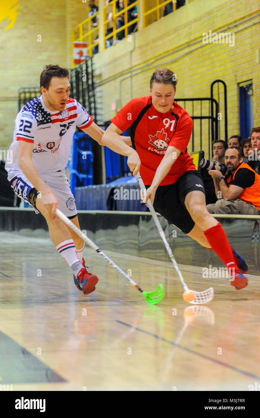 Toronto, Canada. 10th February 2018. Players in action during the USA