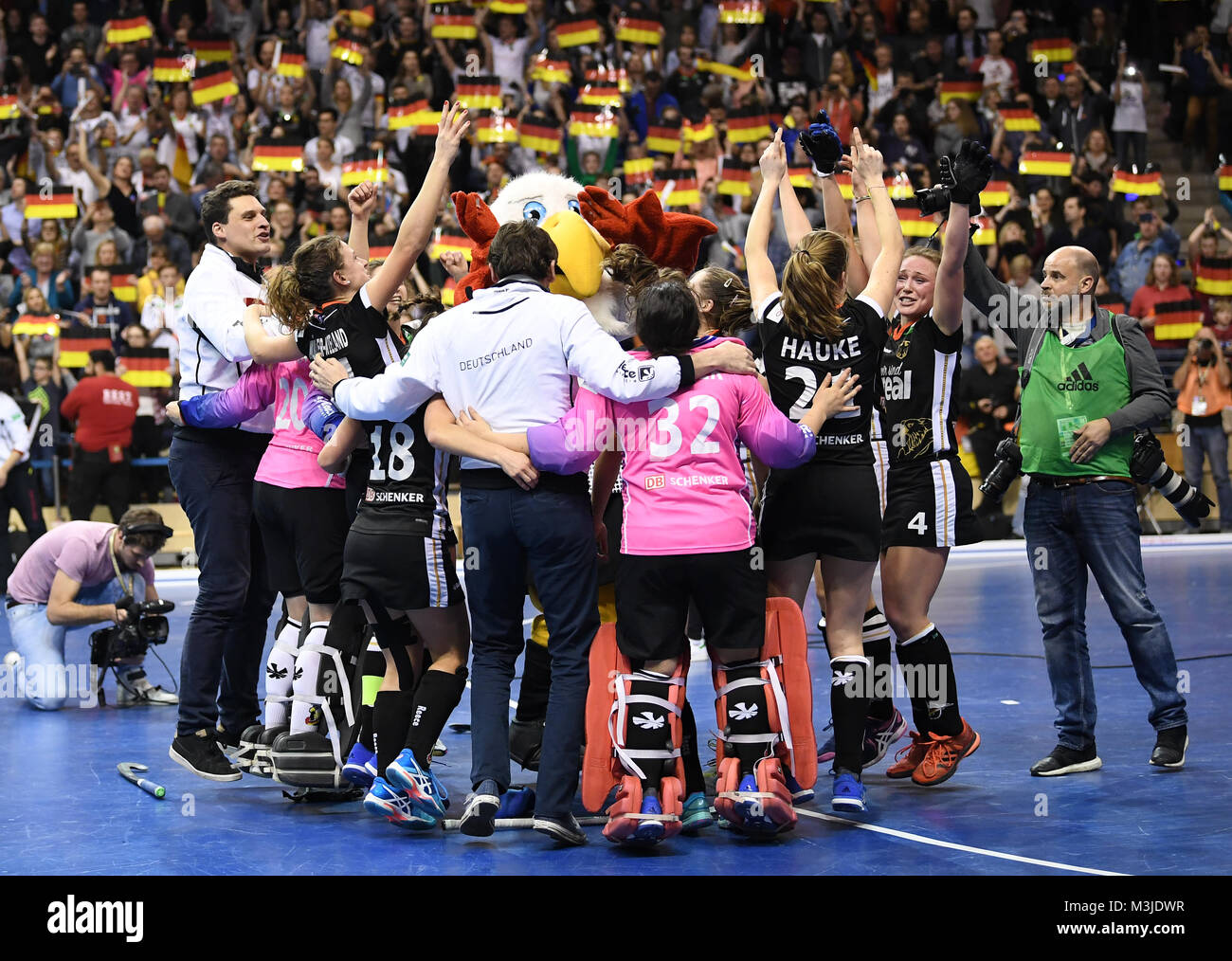 Germany's team celebrates their team's world championship title after