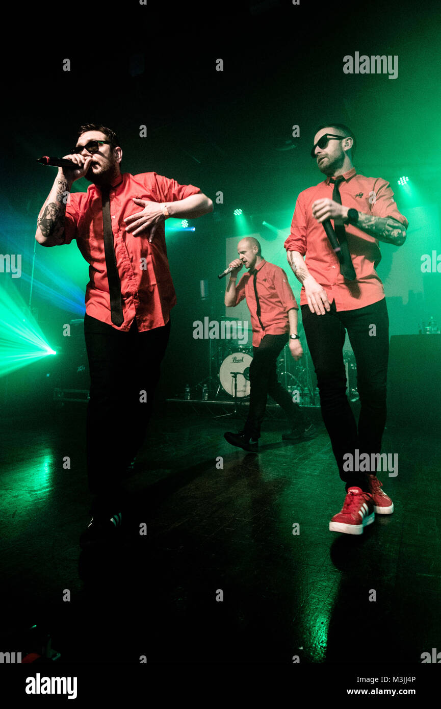 London, UK. 10th Feb, 2018. Riot Propaganda seen at the gig in London.Riot propaganda is a Spanish music band and they hosted a gig in London in February. Credit: Brais G Rouco/SOPA/ZUMA Wire/Alamy Live News Stock Photo