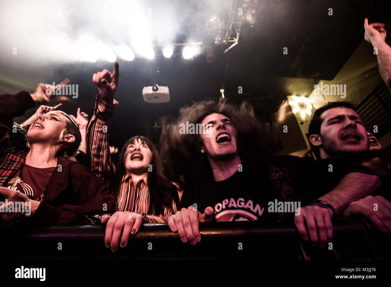 London, UK. 10th Feb, 2018. Riot PropagandaÂ´s fans in a gig of the band in London.Riot propaganda is a Spanish music band and they hosted a gig in London in February. Credit: Brais G Rouco/SOPA/ZUMA Wire/Alamy Live News Stock Photo