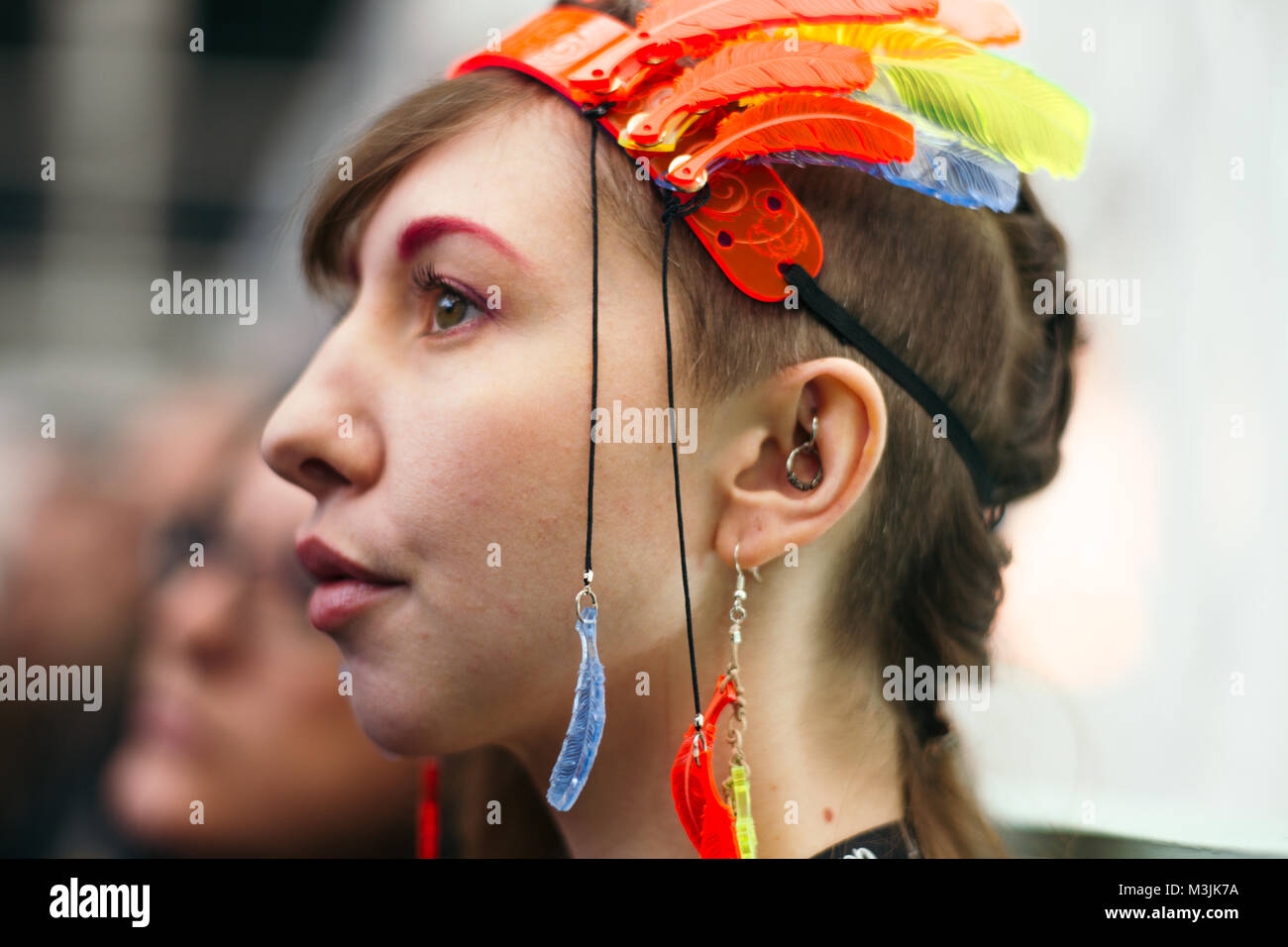London, UK. 11th Feb, 2018. London Edge is an international trade show for hundreds of new alternative culture, fashion, footwear and lifestyle brands. Bloggers,Traders, and models attended. Credit: Simon King/Alamy Live News Stock Photo