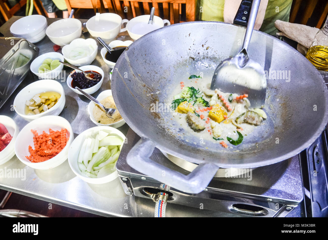 Thai Vegetarian Food Cooking Stock Photo Alamy