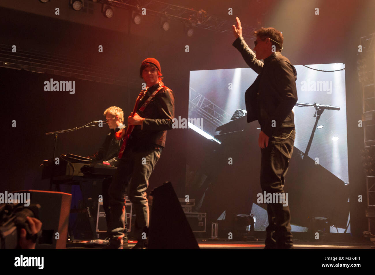 Die norwegische Pop-Rock-Band a-ha rockte am Samstag (23.04.2016) die Festhalle Frankfurt. Stock Photo