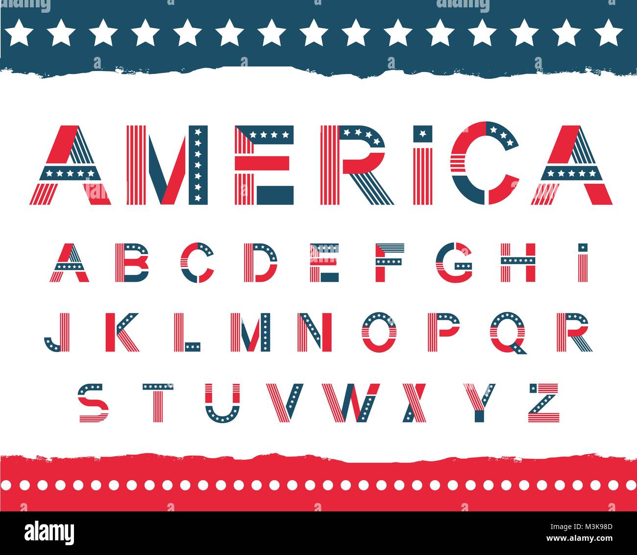 America alphabet set Stock Vector