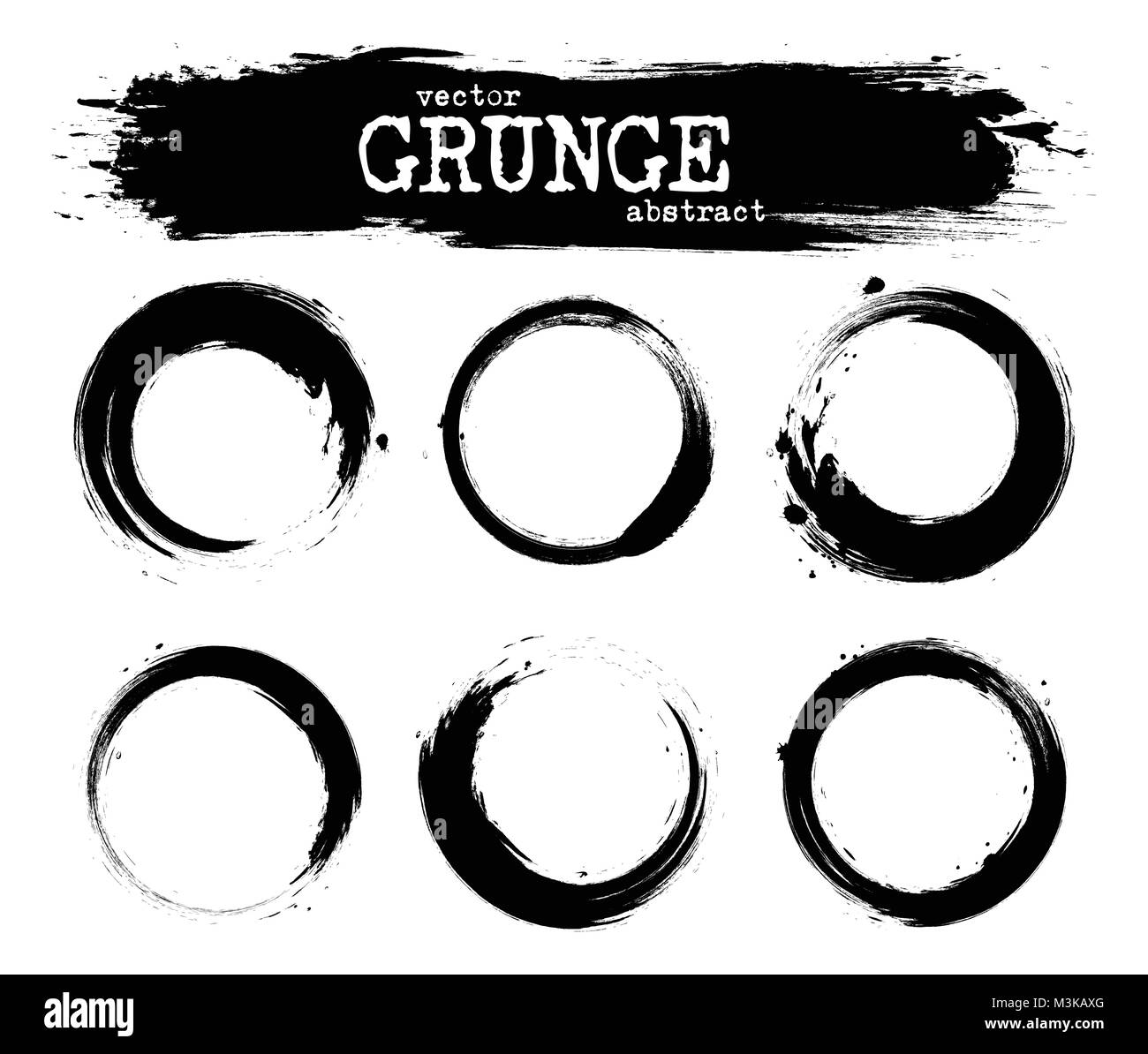 Set of abstract grunge circle shapes . Vector Stock Vector Image & Art ...