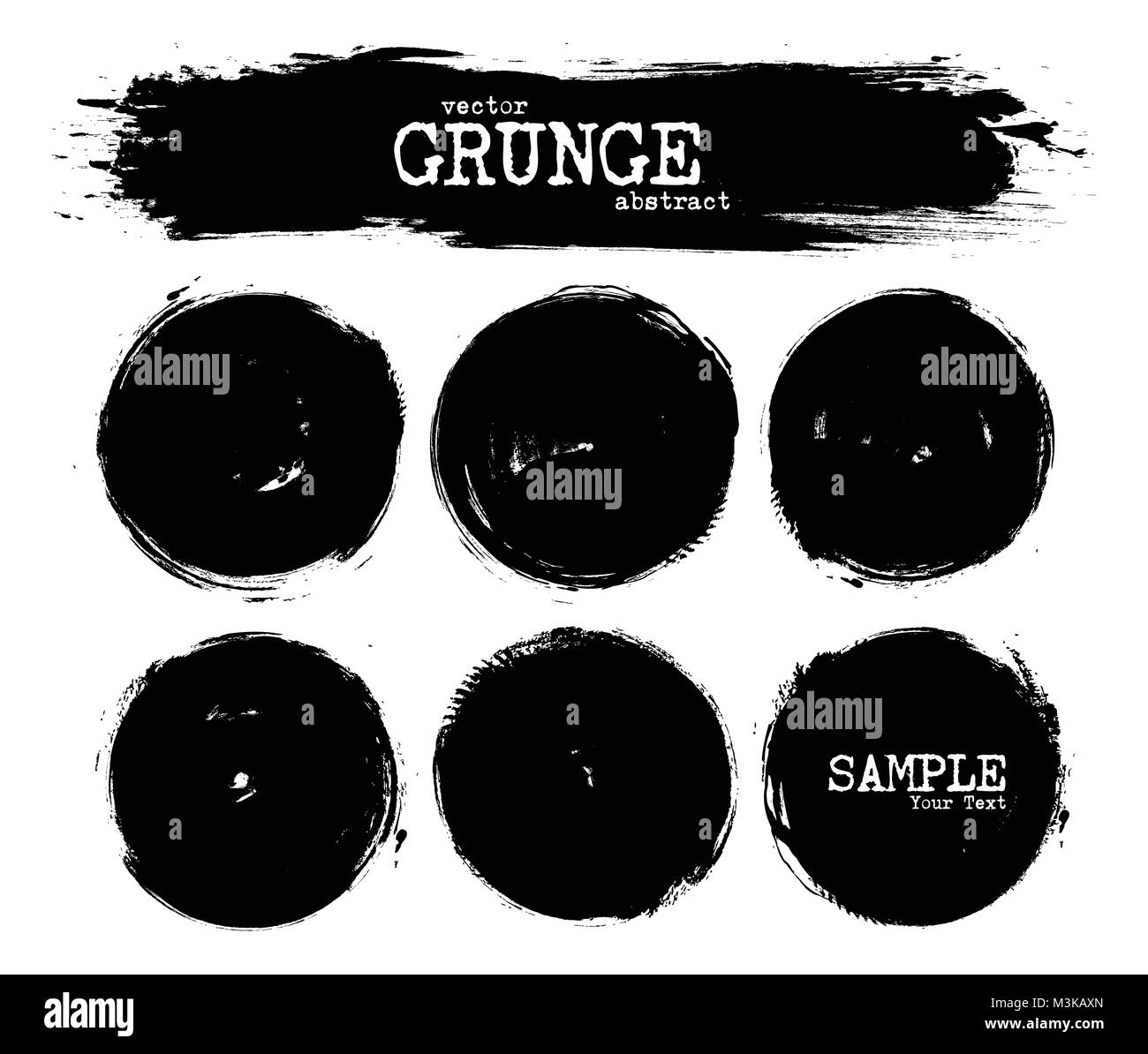 Set of abstract grunge circle shapes . Vector Stock Vector Image & Art ...