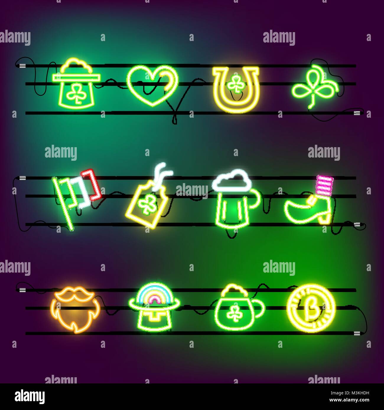 Neon holiday icon hi-res stock photography and images - Alamy